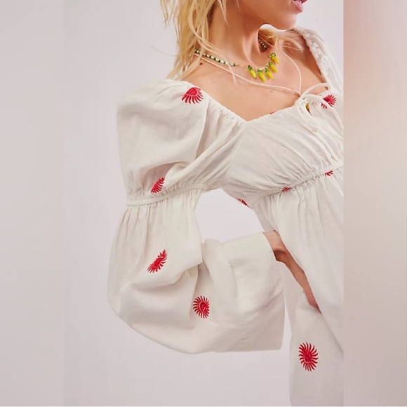 NWT Free People Emory Embroidered Midi Dress - Picture 3 of 5